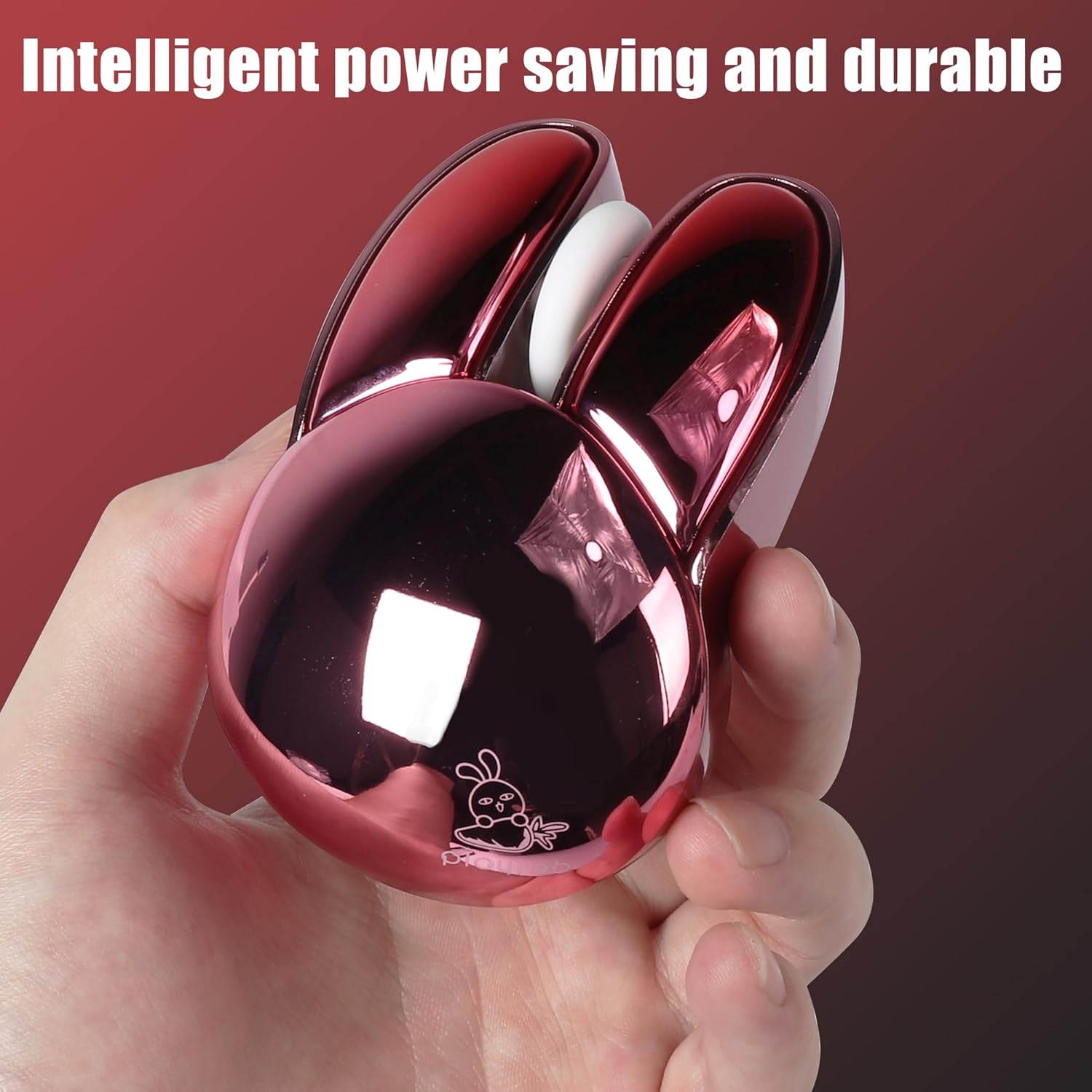 Wireless Mouse Bluetooth Cute Bunny Dual-Mode Computer Mouse Portable Small 2.4G Optical Mouse with USB Receiver Silent Red Kawaii Rabbit Cordless Mouses for Laptop PC Computer Desktop iPad Macbook