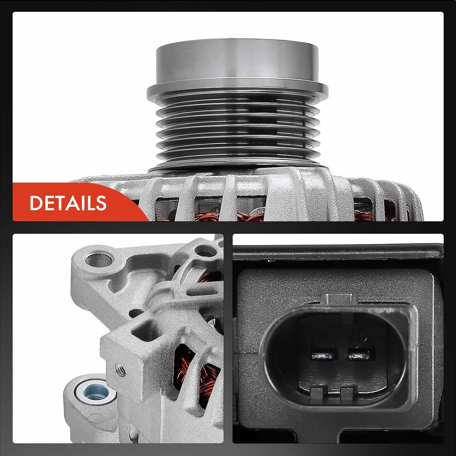 A-Premium Alternator Compatible with Toyota Corolla 2014-2019 1.8L, 12V 115A 6-Groove Decoupler Pulley Clockwise, Replace# 27060-0T230, FG12T050