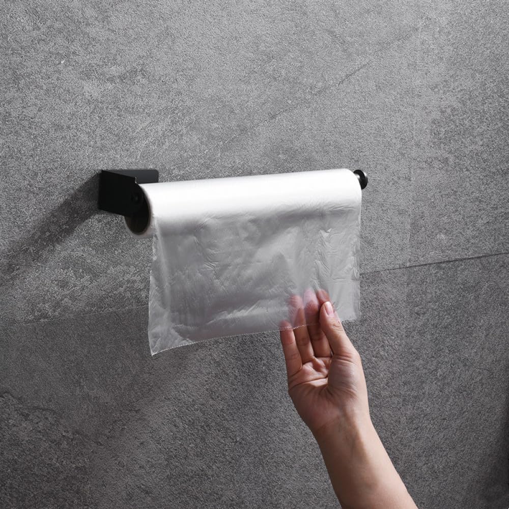 Stainless Steel Toilet Paper Holder，Recessed Toilet Paper Holder，Toilet Wall Mount Toilet Paper Holder Stainless Steel Bathroom Kitchen Roll Paper Accessory Tissue Towel Accessories Holders,black 15cm