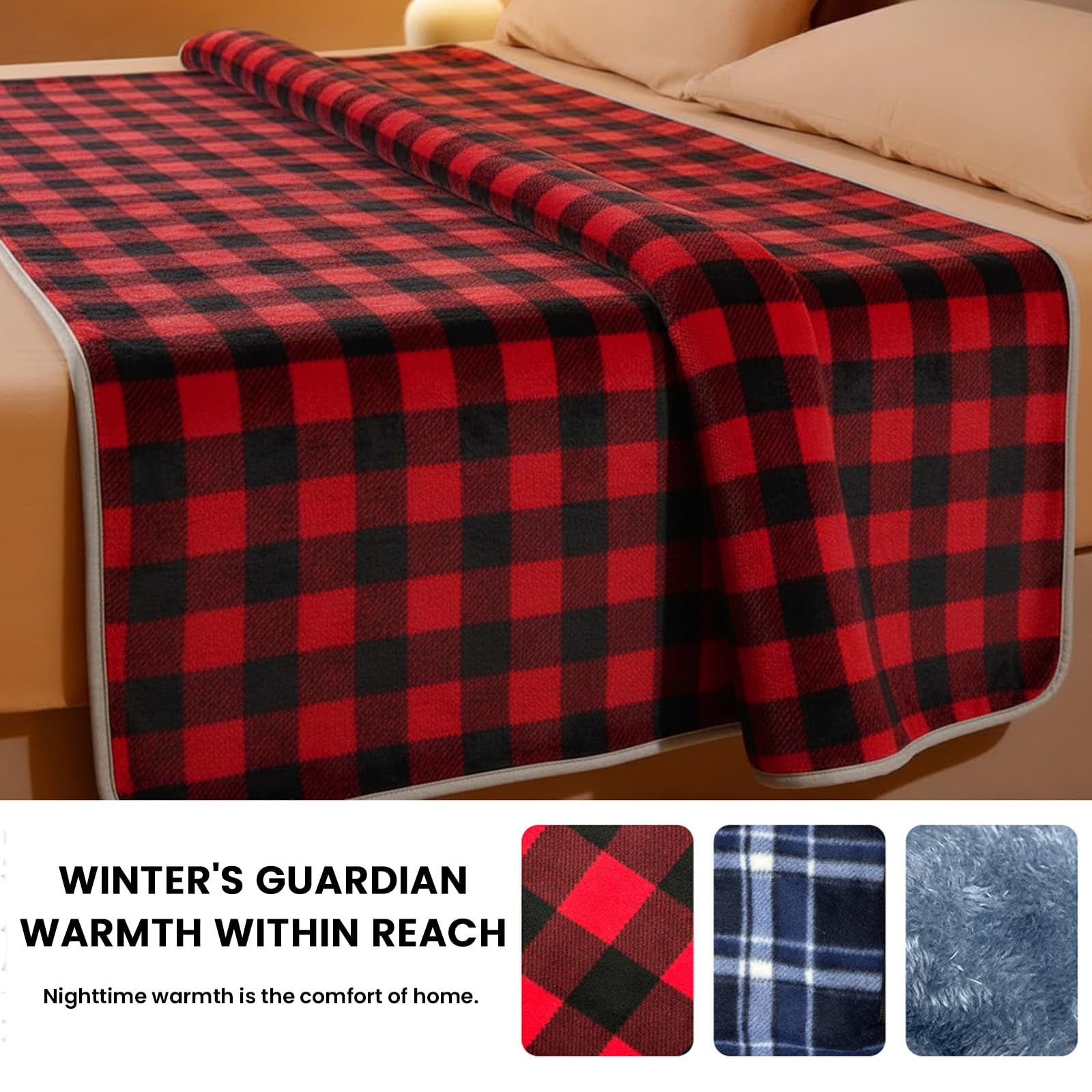 Almohadilla eléctrica de calefacción con 3 temperaturas ajustables, USB portátil, 6 zonas de calor, impermeable para camping y senderismo, color rojo