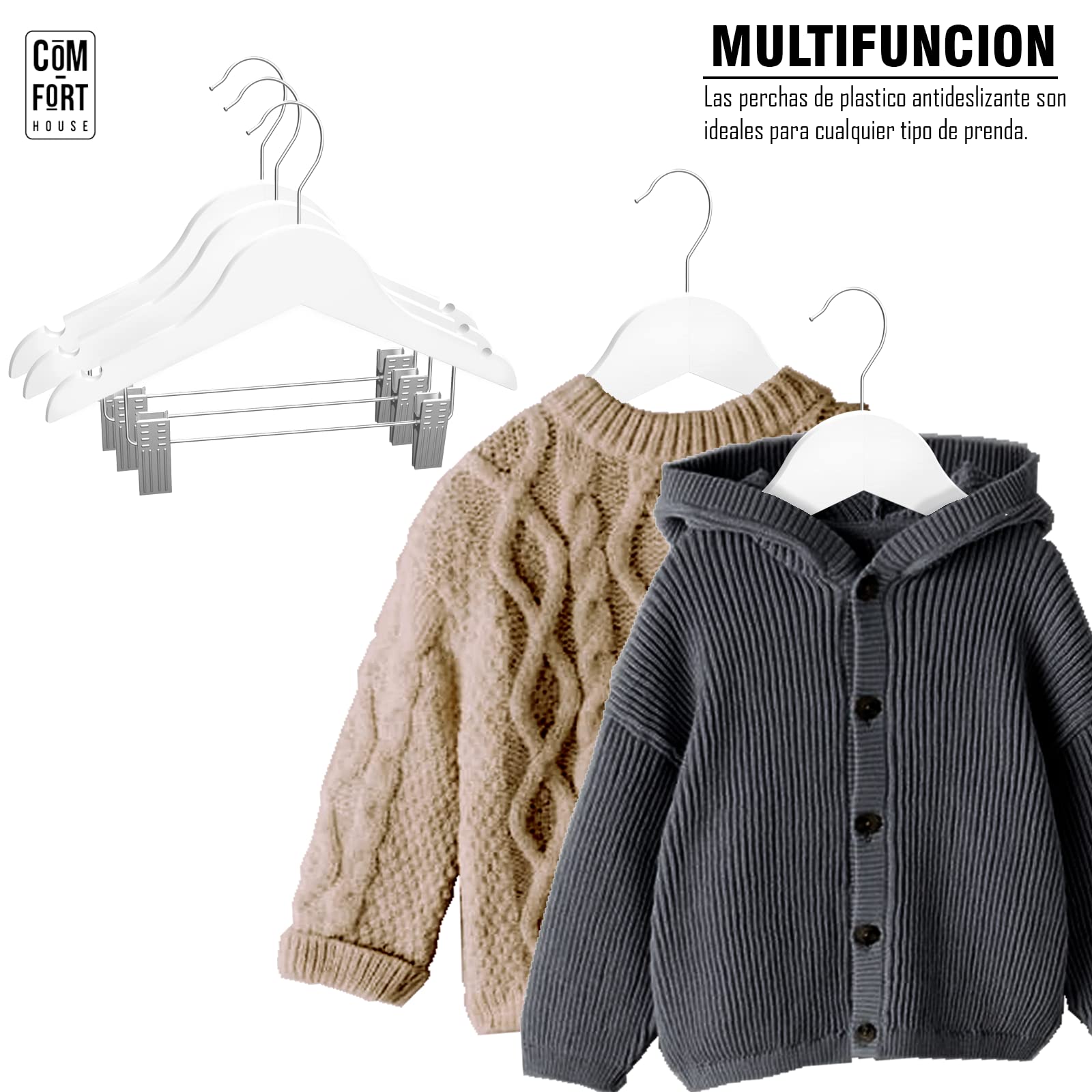 COM-FORT HOUSE | Cintre En Résine Pour Enfants | Cintre Cadet | Couleur Bleue | Résistant | 41 Cm | Pack De 18 Unités | Leroy Merlin