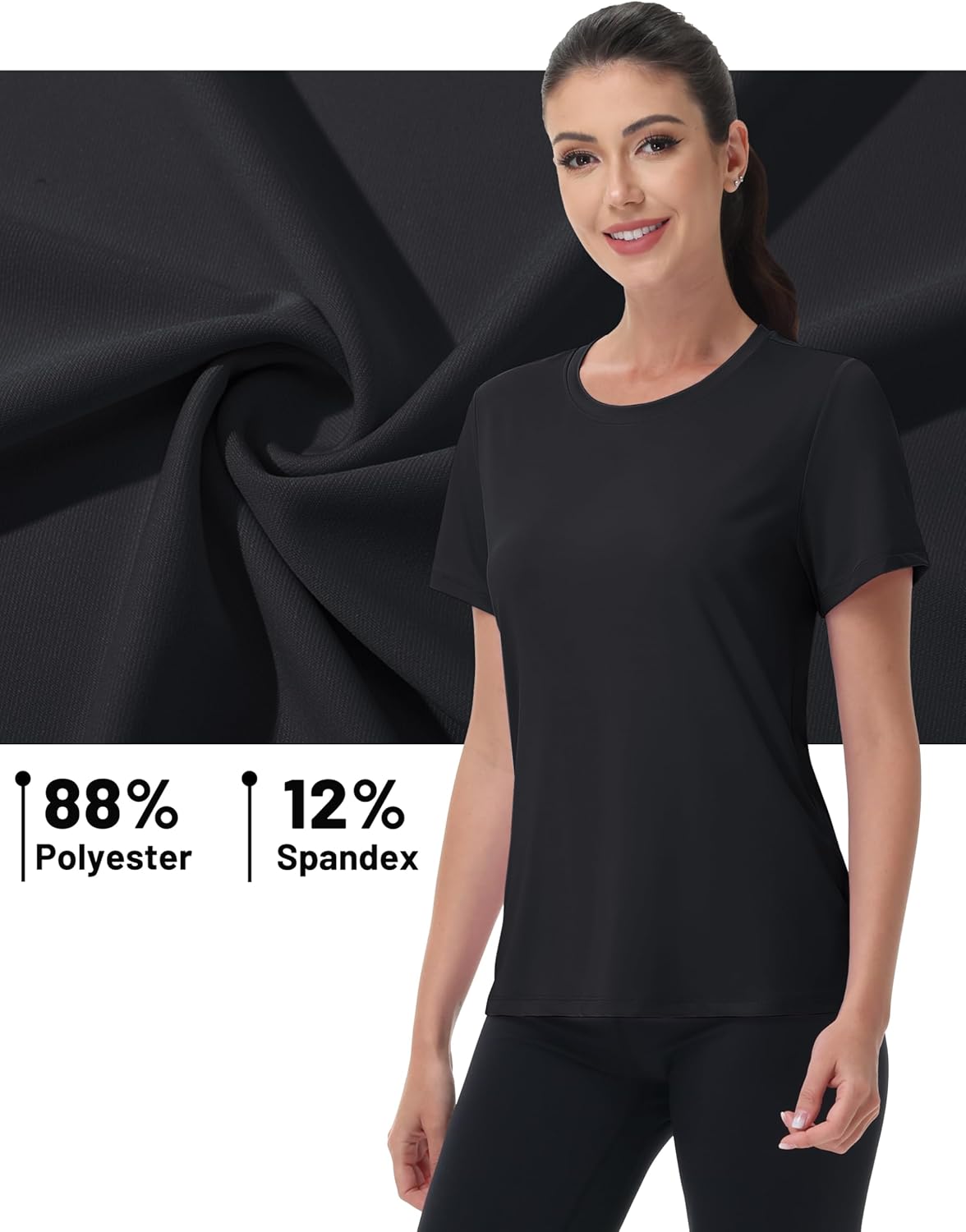 MAGCOMSEN Women's Short Sleeve Shirt UPF 80+ Sun Protection T-Shirts Quick Dry Workout Gym Running Tops - Image 5