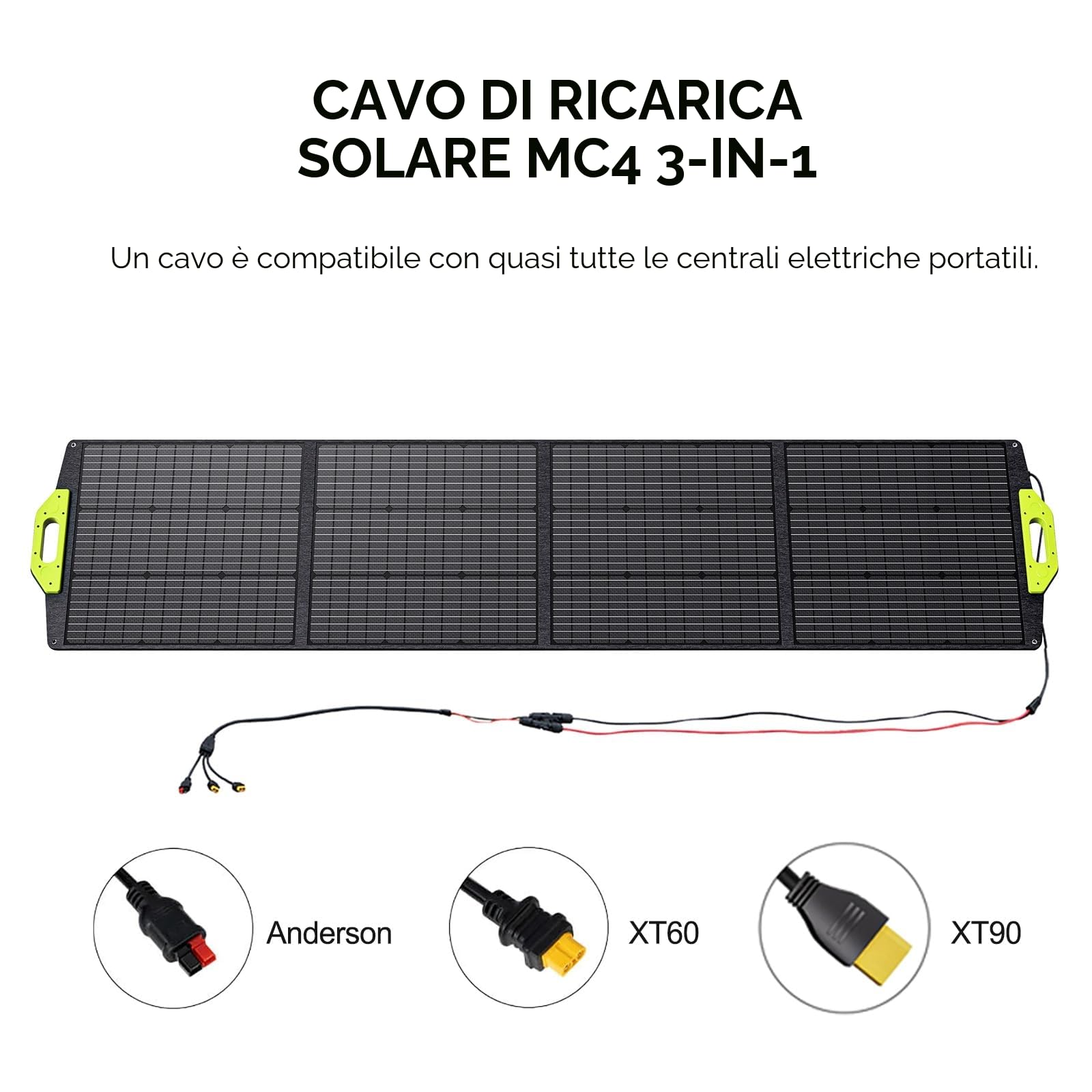 FOSSiBOT 200W Pannello Solare Portatile SP200, Pannello Solare Pieghevole per Centrale Elettrica F800/F1200/F2400/F3600/F3600 PRO, IP67, Alta Conversione 23,4%, Adatto per Roulotte, Campeggio, Balconi