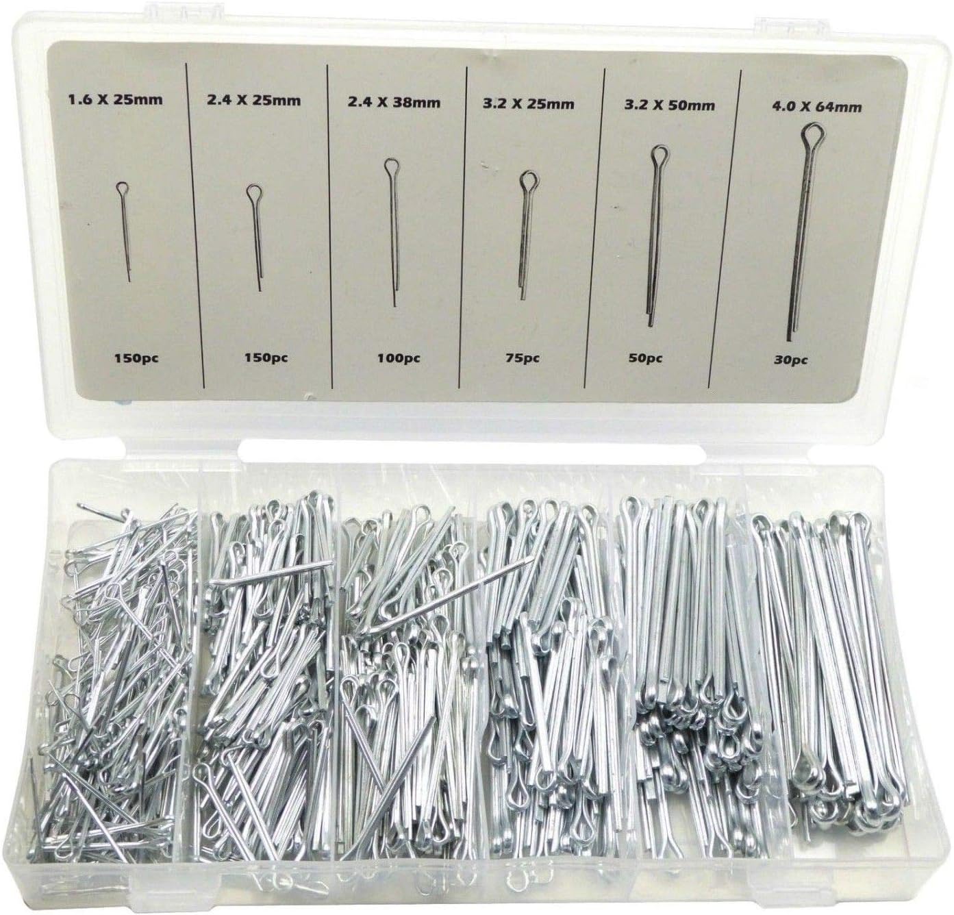 Ting Ao 555pc Cotter Pin Split Pin Assortment Box Fixings Set in Case