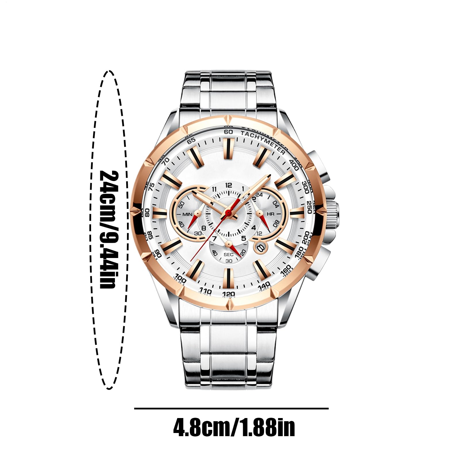 Zegarek biznesowy, klasyczne męskie zegarki chronografowe, obudowa ze stopu, pasek ze stali nierdzewnej, elegancki pasek mechaniczny, idealne akcesoria do odzieży biznesowej dla nauczycieli i