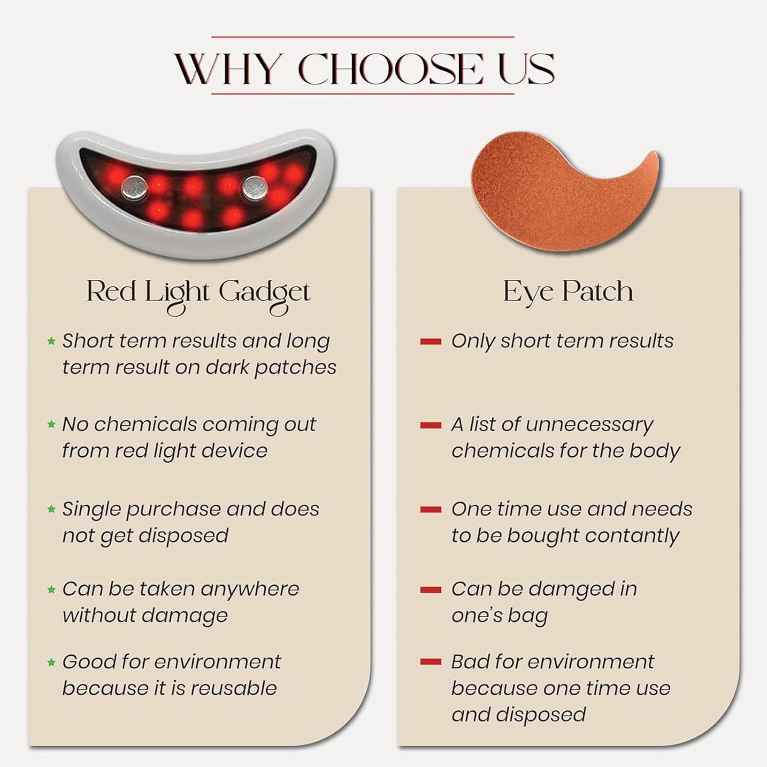 Eye LED Red Light Therapy, EMS Eye Massager, Appareil de Traitement Anti-âge des Yeux pour Les cernes, Les Poches dans Les Yeux, l'inflammation, Les Rides des Yeux