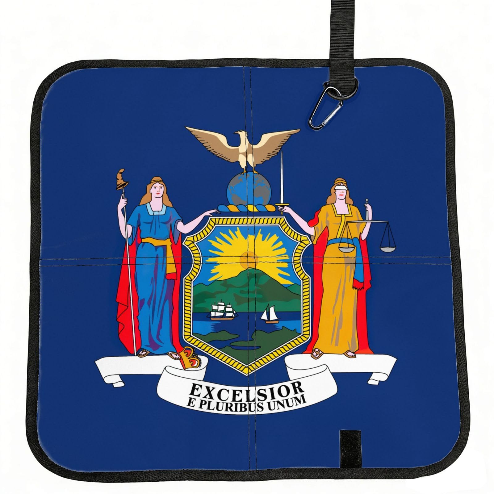 AYYQWE New York Flag Print Foldable Seat Cushion Portable Chair Pad Office Commuting Picnic Camping Outdoor