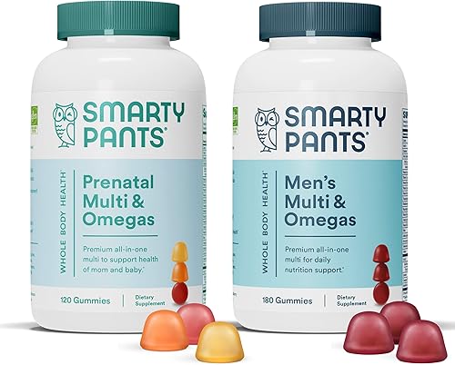 SmartyPants Paquete multivitamínico prenatal y para hombre para mujeres (1) vitaminas de gomitas prenatales y diarias para hombre