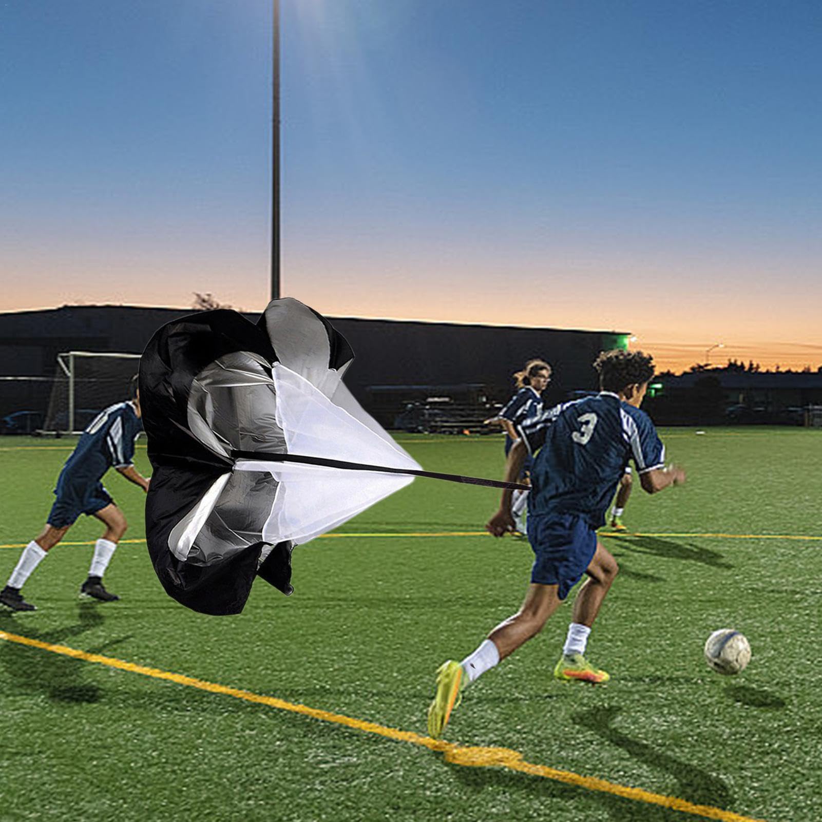Paracadute da corsa - Paracadute da allenamento portatile da 59 pollici | Bande di allenamento di traino da pallacanestro, allenamento di forza per la corsa di calcio, allenamento di potenza