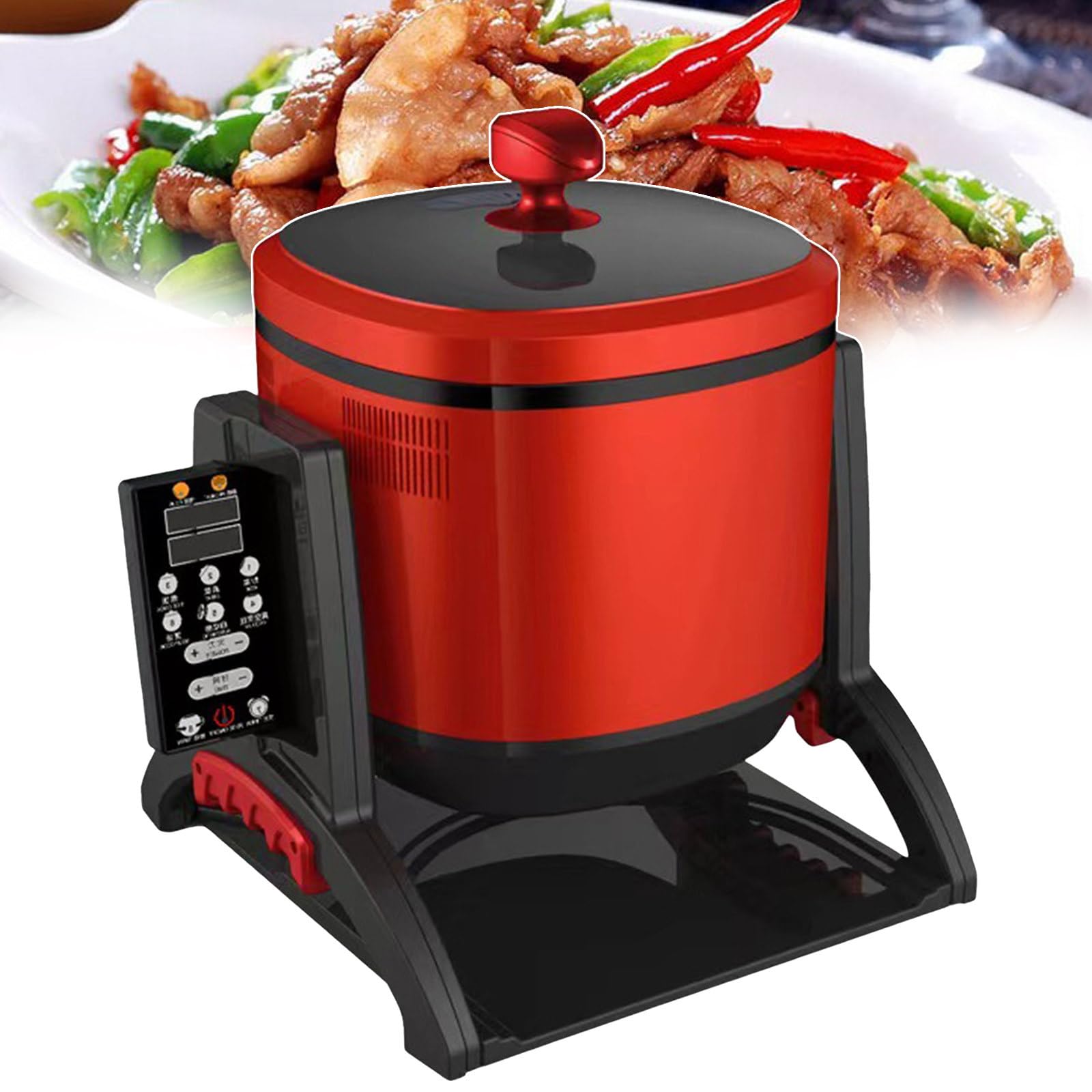 Automatic Stir Fry Machine 360 Rotatable Food Steamer Stir Fry Robot Aluminum Alloy Support Frame Automatic Slow Cooker