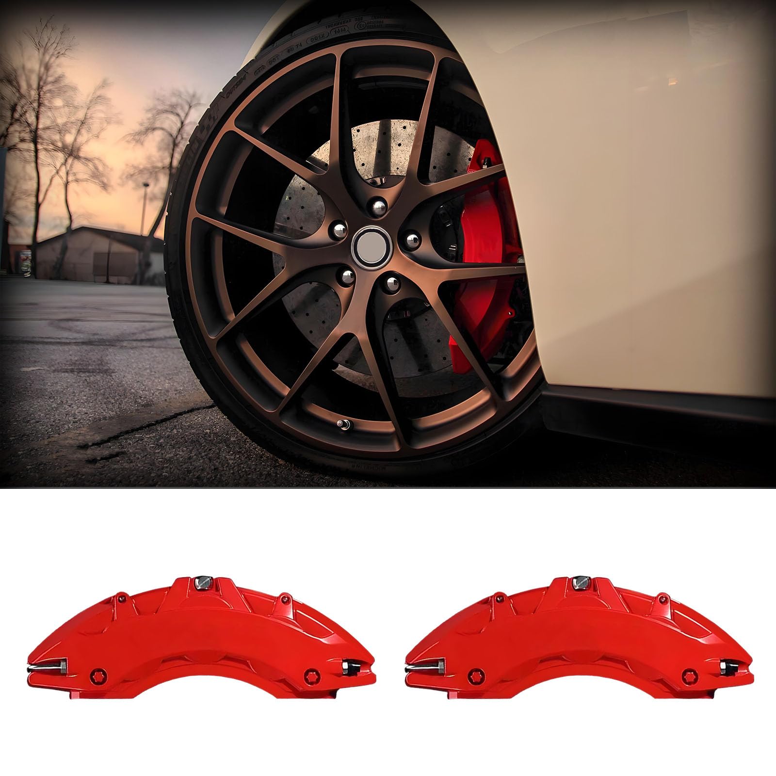 2 Piezas Cubiertas de Pinza de Freno para Tesla Model Y 2025 Accesorios, Aleación de Aluminio Cubre Pinza Freno Coche Protectora,Rear Wheel
