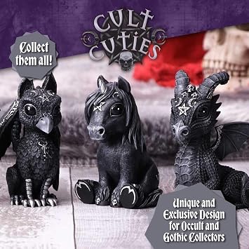 Nemesis Now Cult Cuties Culthulhu Figurine 10.3cm, Resin, Black, Scarily Adorable Winged Cat Figurine, Silver Detailing, Cast in the Finest Resin, Lovingly Hand-Painted