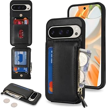 Cavor for Google Pixel 9 Pro XL Case Wallet with Card Holder, Black