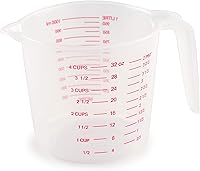 Norpro 4-Cup Plastic Measuring Cup, Multicolor - Clear View, US/Metric Marks, Dishwasher & Microwave Safe
