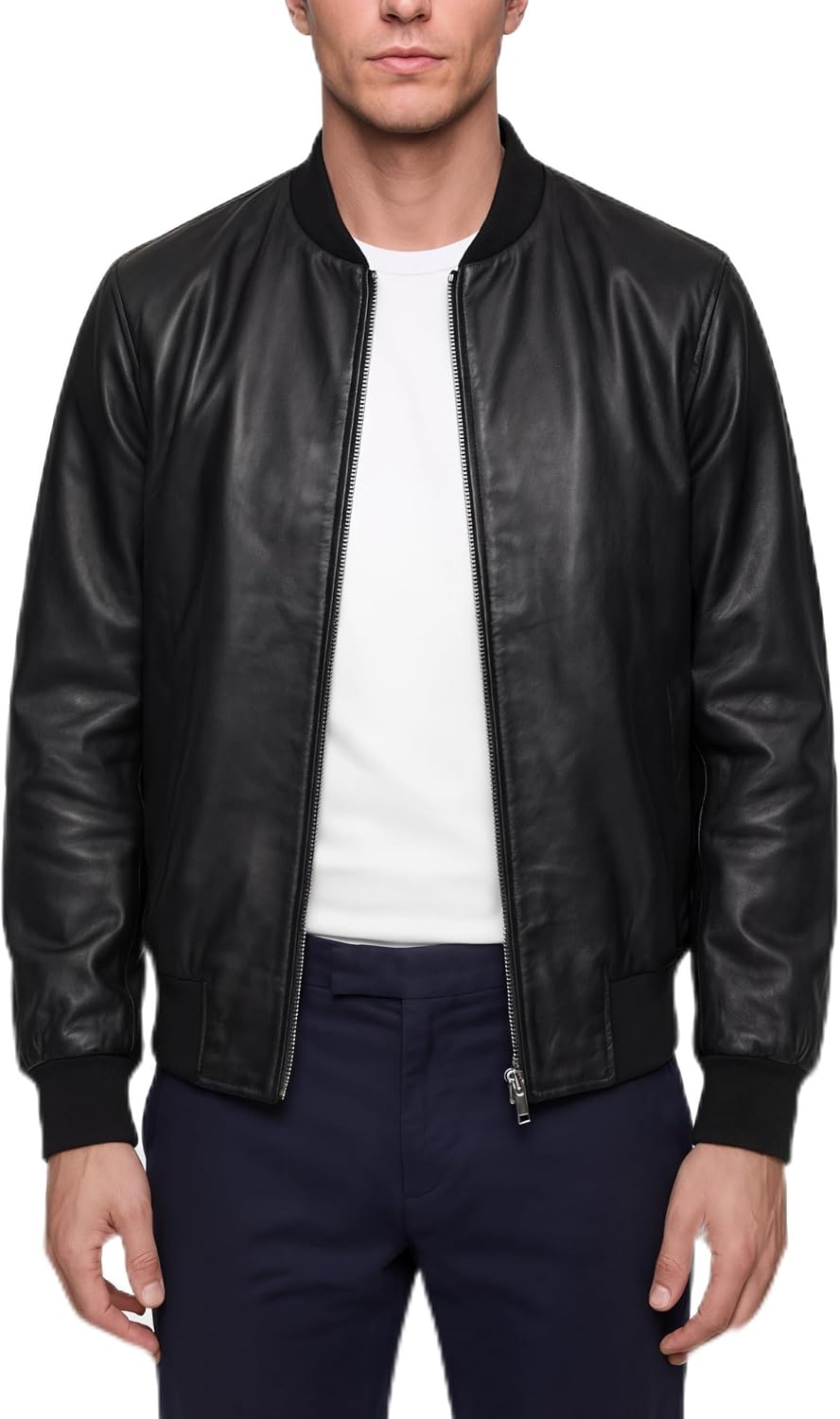 BARONE Riccardo Leather Jacket for Men Spring/Summer Bomber Jacket for Men Spring for Any Occasion The Best Leather Jacket for Men Made in Italy
