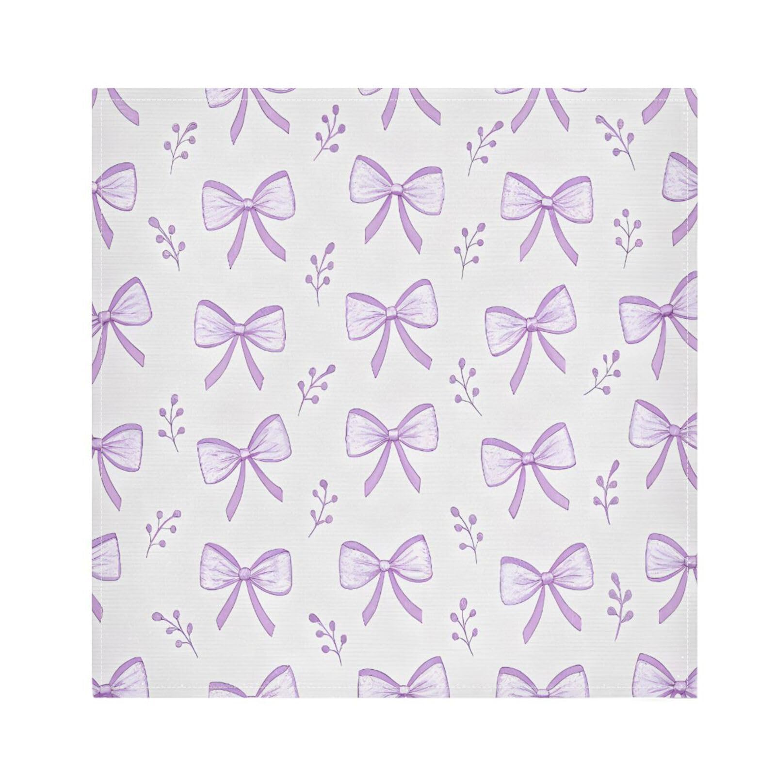 Ttgoth Bows Cloth Napkin Set of 6 Washable & Reusable Dinner Napkins for Dining Table, Banquets, Wedding, Party, 50x50 cm