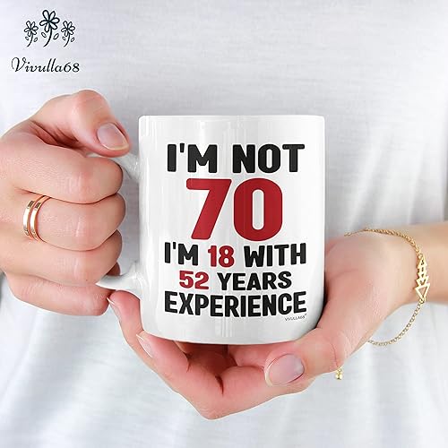 Miniatura 4 de Taza de café de 70 cumpleaños de 11 onzas  Regalos de feliz 70 años para mujeres y hombres  Las mejores ideas de regalo de broma para mamá, papá,