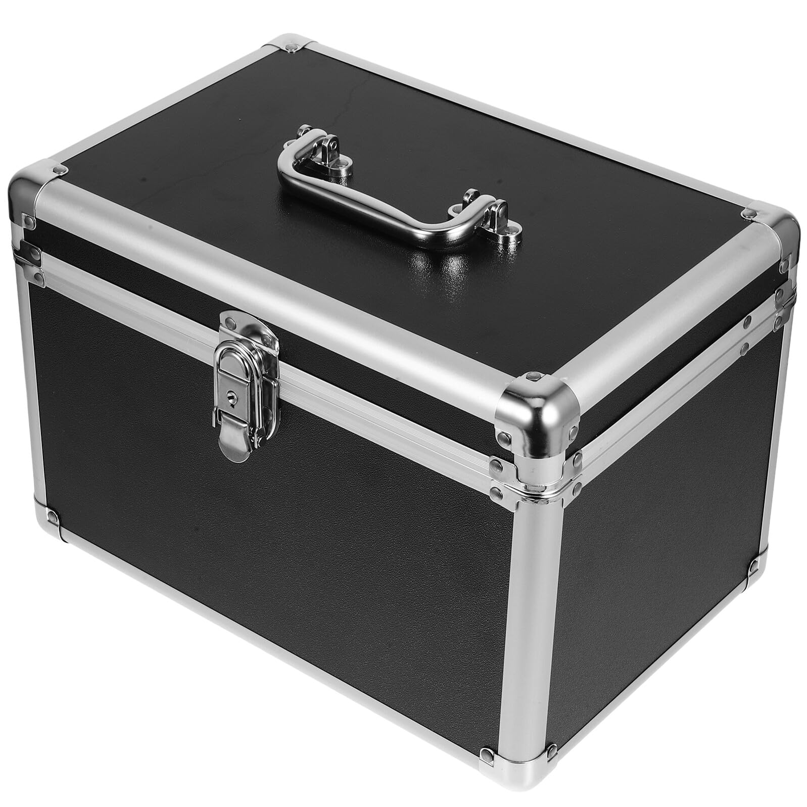 Metall Kosmetikbox mit Sicherheitsschloss Großer Make up Organizer Aufbewahrungskoffer für Frauen und Mädchen Vielseitiger Schminkkoffer für Garten und Bad Langlebig und Geräumig