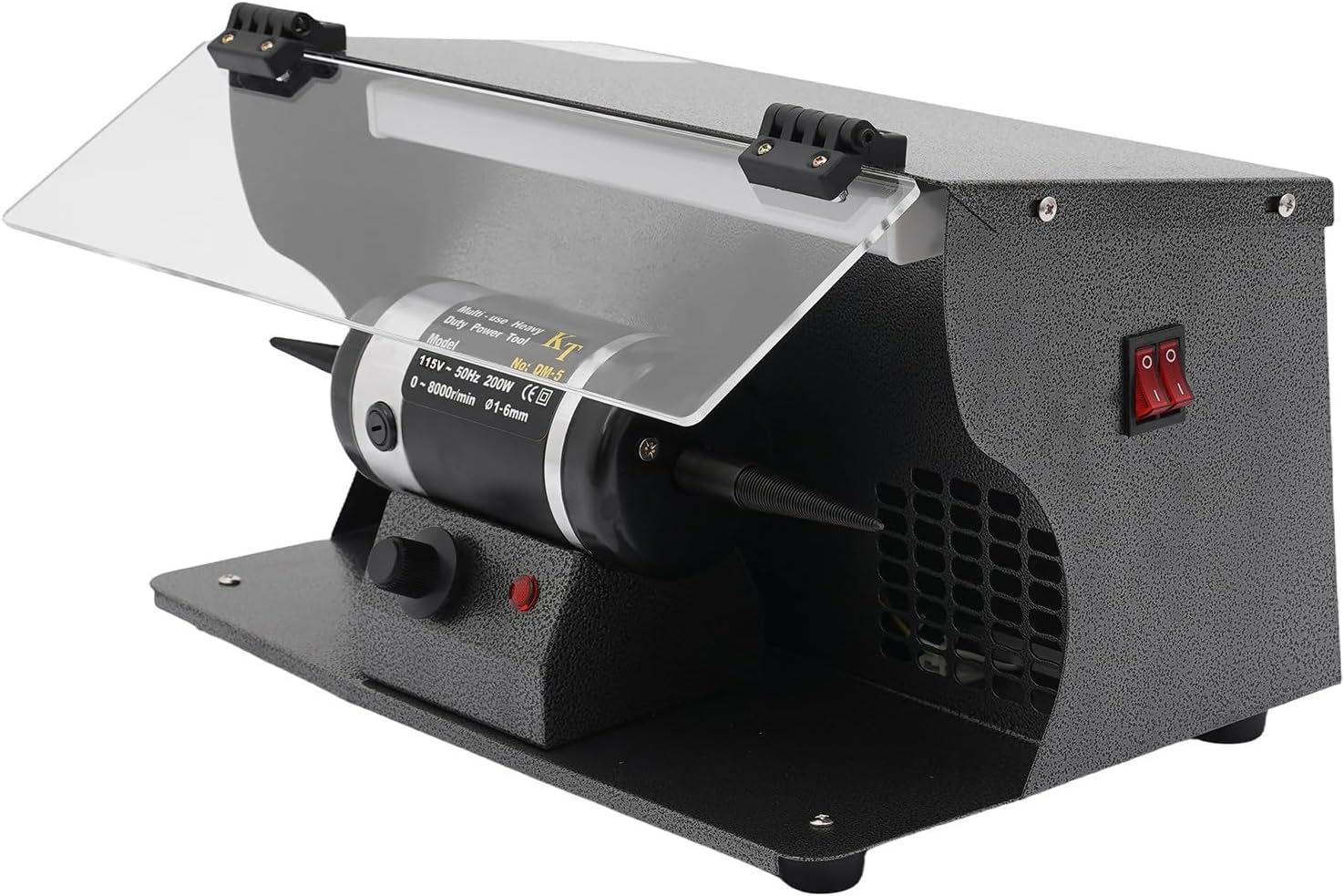 Jewelry Polisher - Adjustable Variable Speed Bench Buffer Polishing & Buffing Machine, Low Noise,Dental Buffer & Lathe - With Dust Collector Hood, Working Light & Filter for Jewelry, Metal Polishing