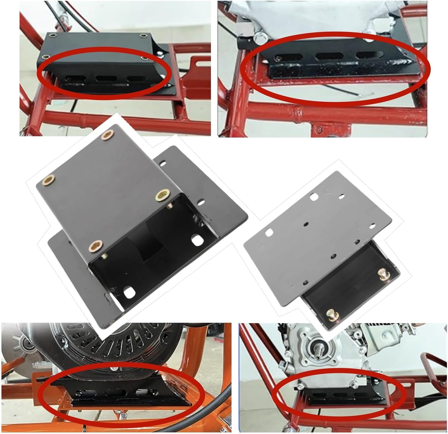 Generic Torque Converter Motor Riser Plate provides a 1 3/4 inch lift For 196cc-212cc Engines on Coleman RT100 CT200U BT200X CT200U-ex Mini Bikes (Includes 2 mounting wrenches)