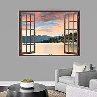 Vista 9 de IDEA4WALL Adhesivo mural removible para pared, cielo azul, vibrante, verano, montaña, valle, naturaleza, desierto, arte moderno, paisaje, colorido