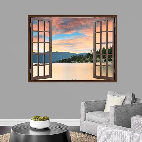 Miniatura 9 de IDEA4WALL Adhesivo mural removible para pared, cielo azul, vibrante, verano, montaña, valle, naturaleza, desierto, arte moderno, paisaje, colorido