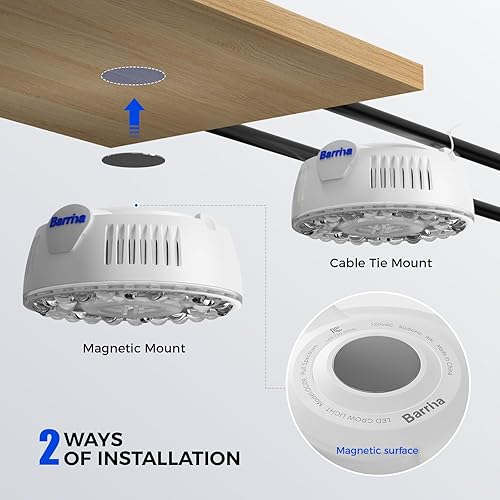 Miniatura 58 de Barrina Orbgrow OG09 Puck - Luz LED de cultivo con LED rojos de 660 nm, 18 W (2 x 9 W, equivalente a 270 vatios), luces de plantas para plantas