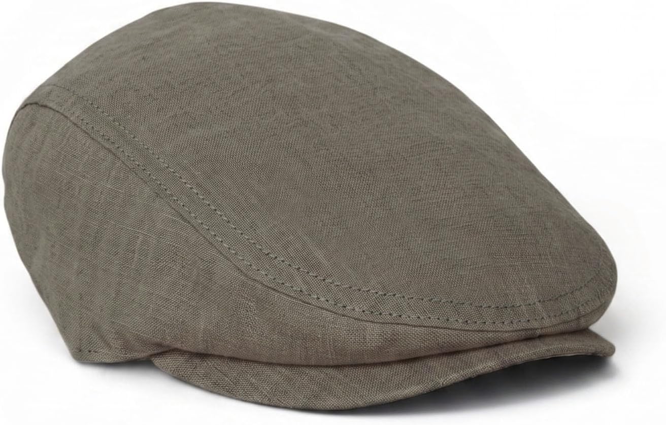 100% Linen Flat Cap for Men & Women – Breathable Summer Newsboy Cap with Cotton Lining, Lightweight, Classic Ivy Hat