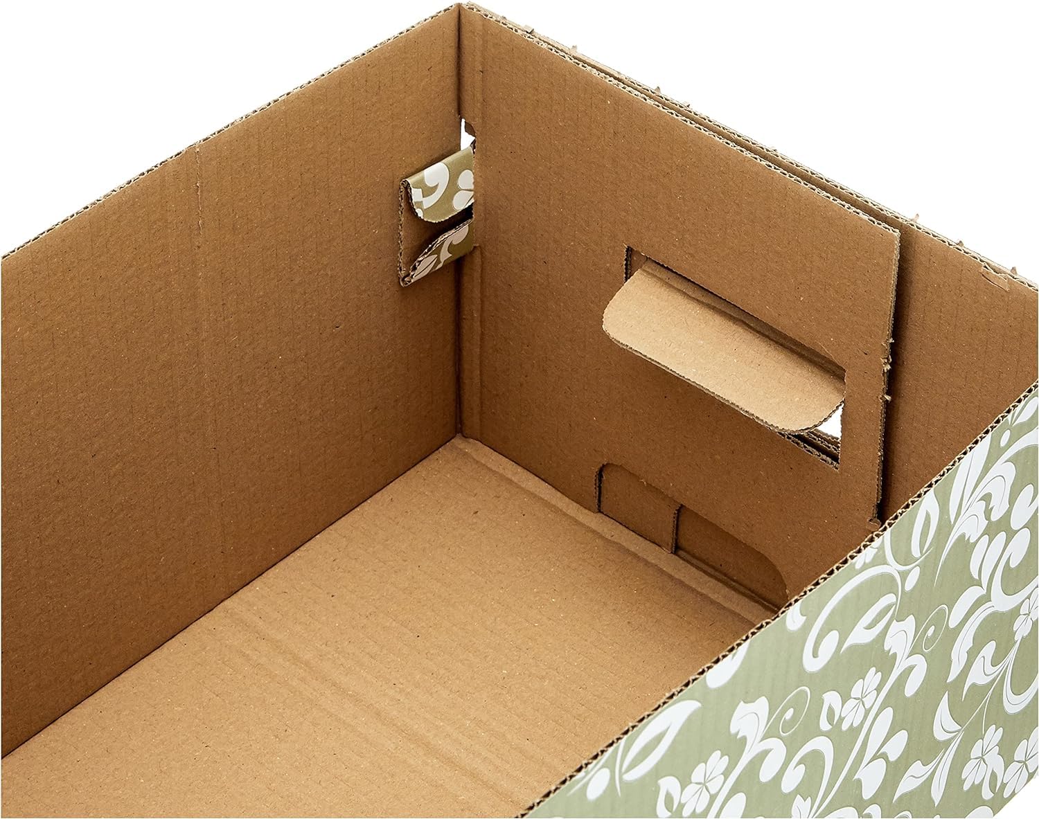 Lavatelli Set di 6 Scatole in Cartone certificate Fsc, organizer per armadio con coperchio, portaoggetti, per trasporto e trasloco, vestiti e scarpe 29x51x20cm, Fiori