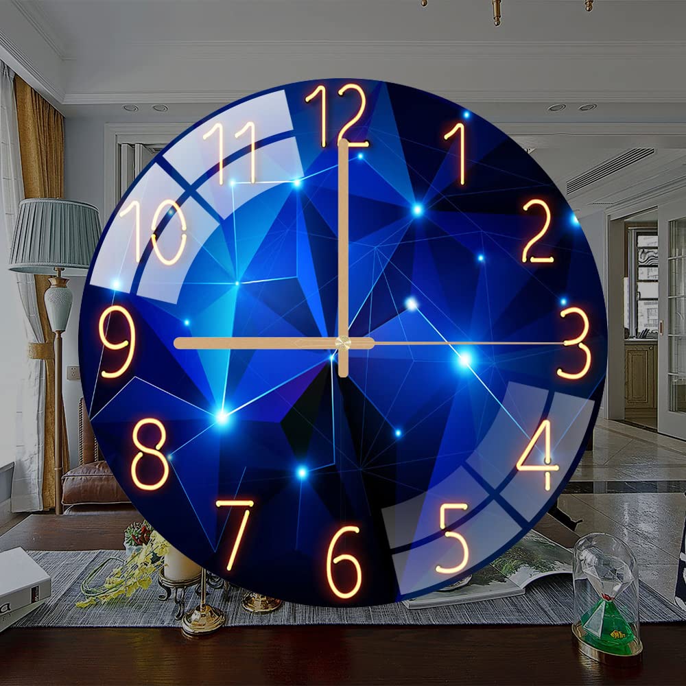 Horloge Murale Silencieuse 12 Pouces à Quartz - Cadran Verre Design Moderne Pour Salon, Cuisine Ou Bureau (Modèle Lune)