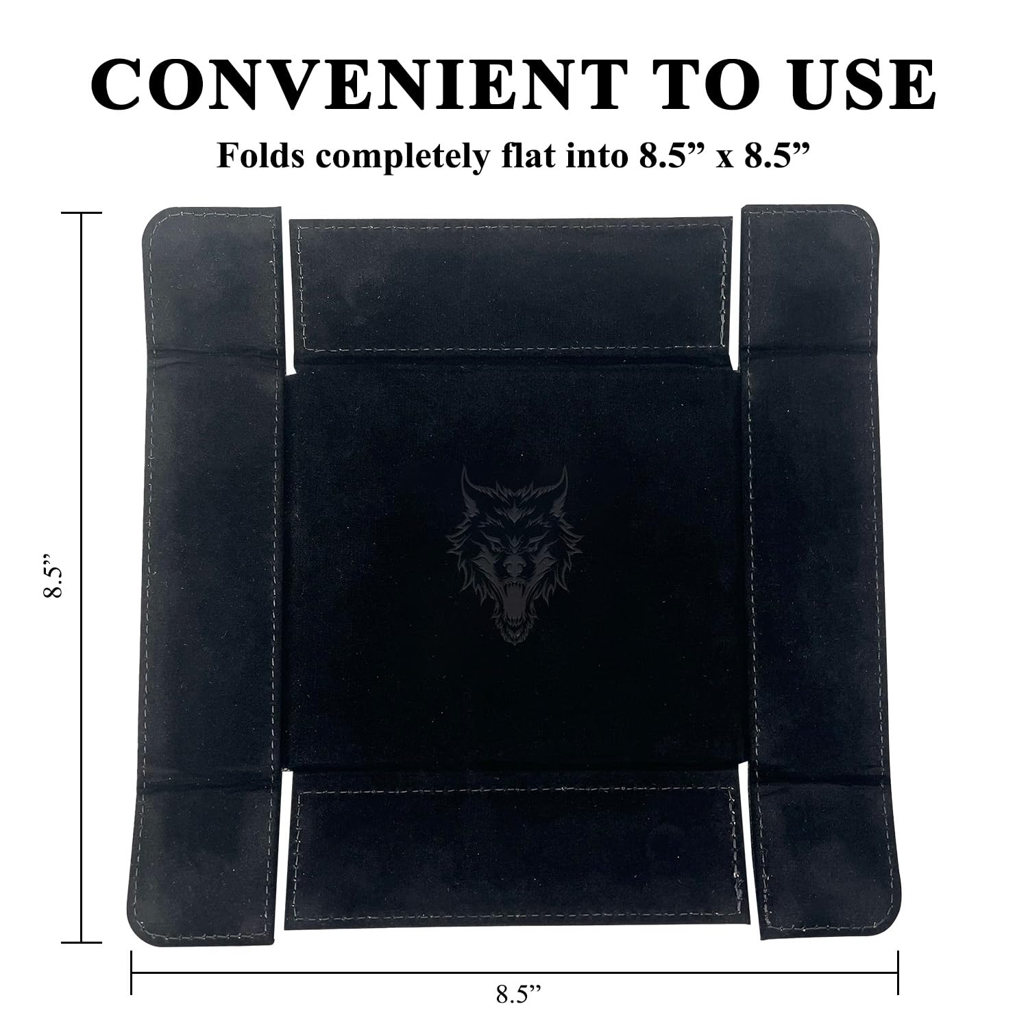 Norse Foundry Magnetische faltbare Würfelablage – eine tragbare Option für leiseres Würfelrollen oder Würfelspiele, perfekt für Würfelbegeisterte, Spielkarten, RPG-Spieler und Würfelsammler (schwarz)