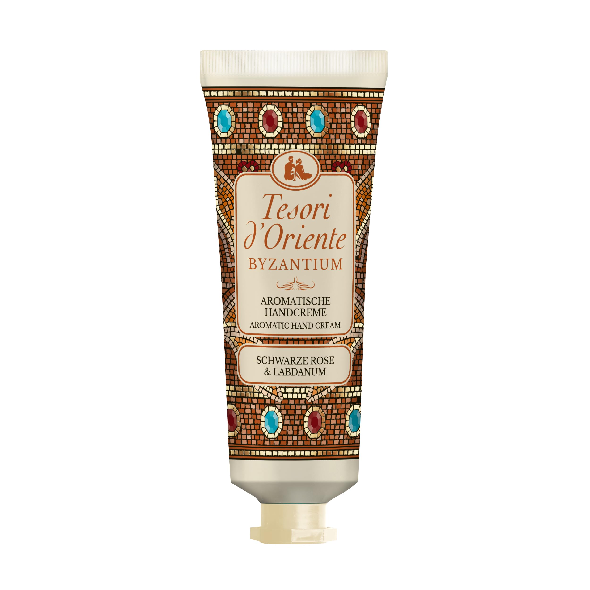 TESORI D'ORIENTE | Handcreme BYZANTIUM | zarte Handcreme mit schwarzer Rose und Labdanum | Wellness-Ritual für Körper & Sinne | 75ml
