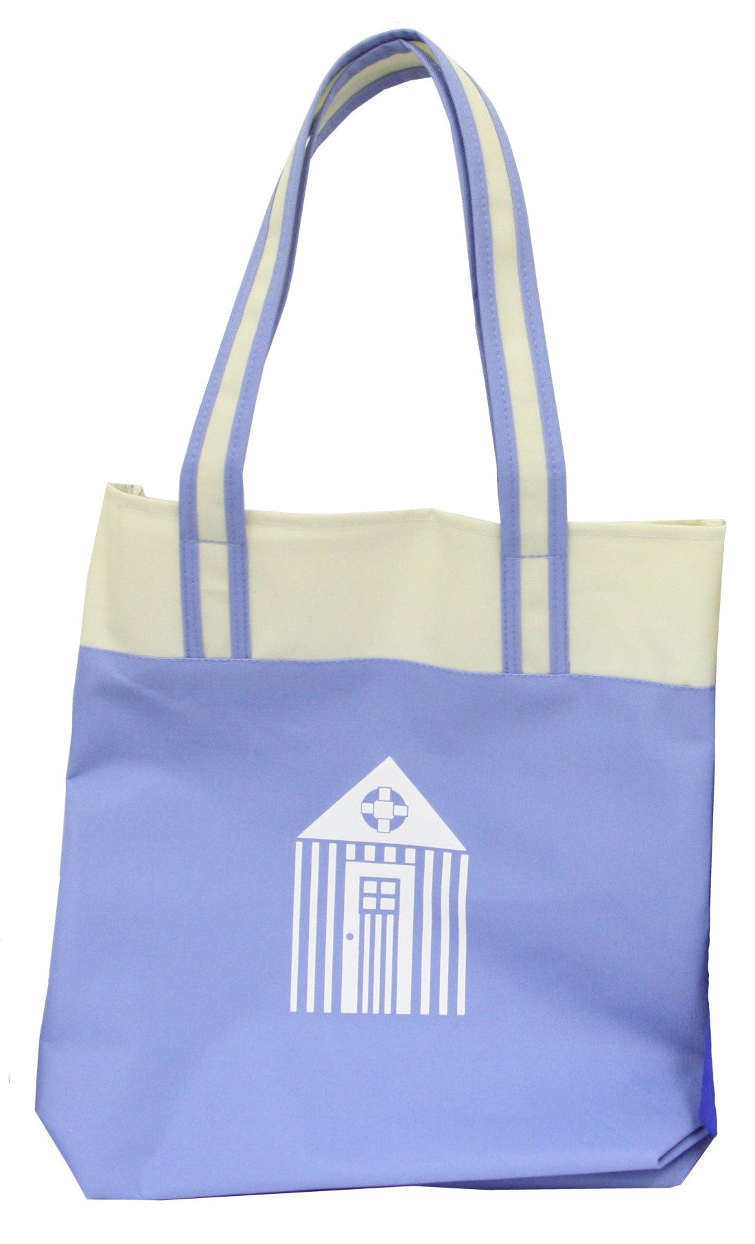 Beach Hut Design Carrier/Shopping/Shoulder Bag - 2 Colours (Light Blue)