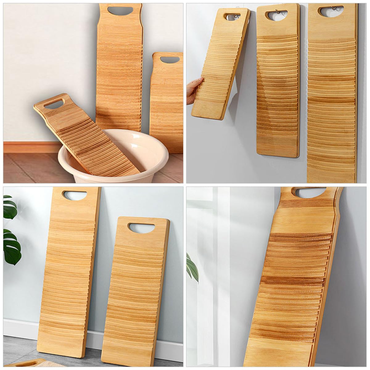 Rutschfestes Waschbrett 50×18×1,8cm Robustes Handwaschbrett mit Erhöhter Reibungsfläche für Babykleidung und Windeln Glatte Politur für Hauswäsche Zufällige Farbe