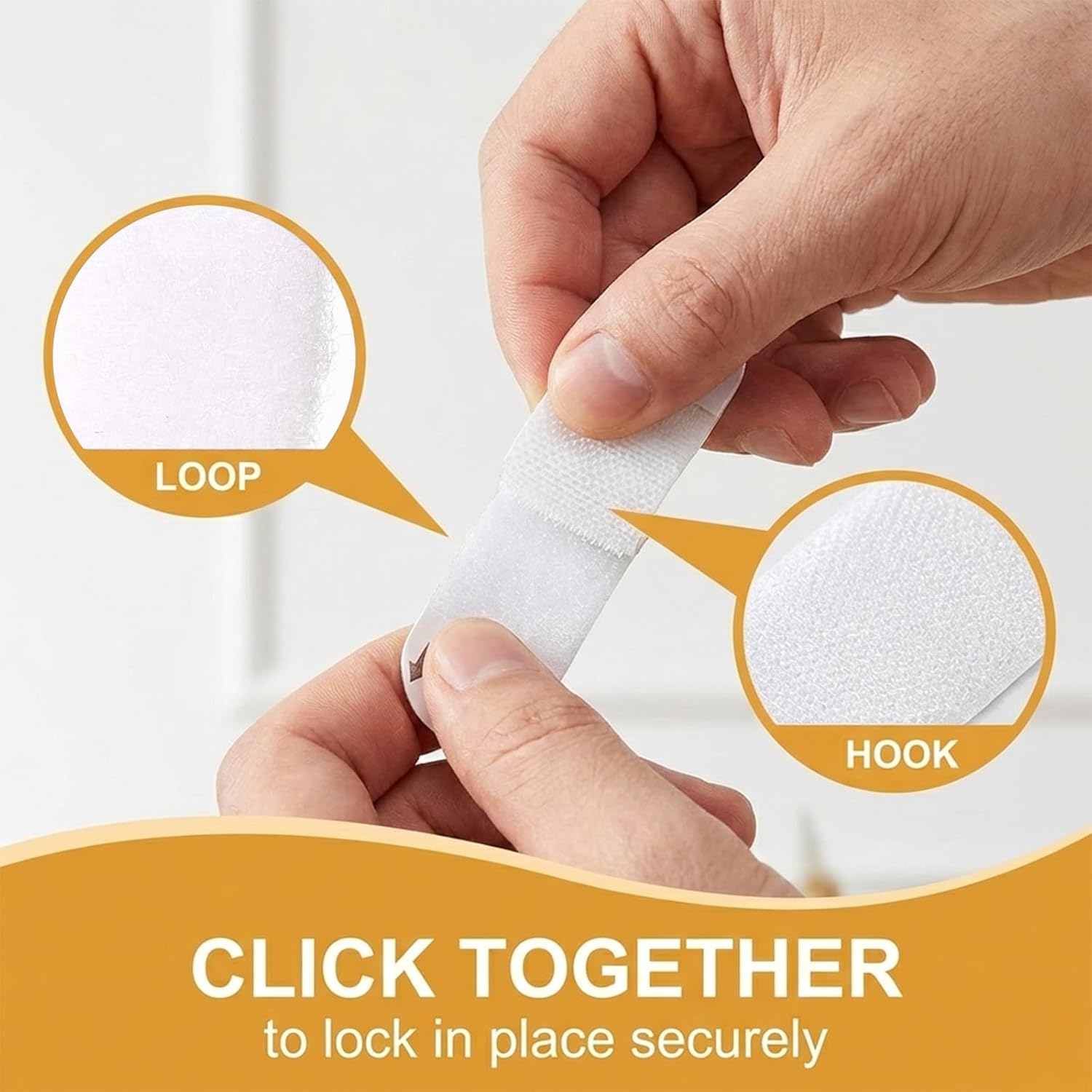 12 Pairs of Adhesive Strips (24 Strips, 19 x 92 mm) – Adhesive Nails – Picture Hanging No Drilling – Velcro Adhesive Tape – No Residue – Suitable for Photo Frames, Decorations