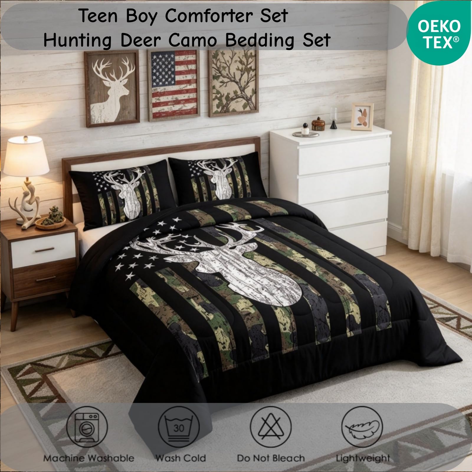 Deer Camo Comforter Set - Queen Hunting Bedding -2 Deer Camo Comforter Set - Queen Hunting Bedding -2
