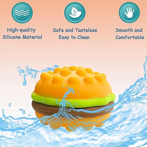 Miniatura 8 de Hamburger Squishy Pops para niños  Juguete sensorial para aliviar el estrés, descompresión, tiempo de juego  3D Squeeze Pop para niños y adultos