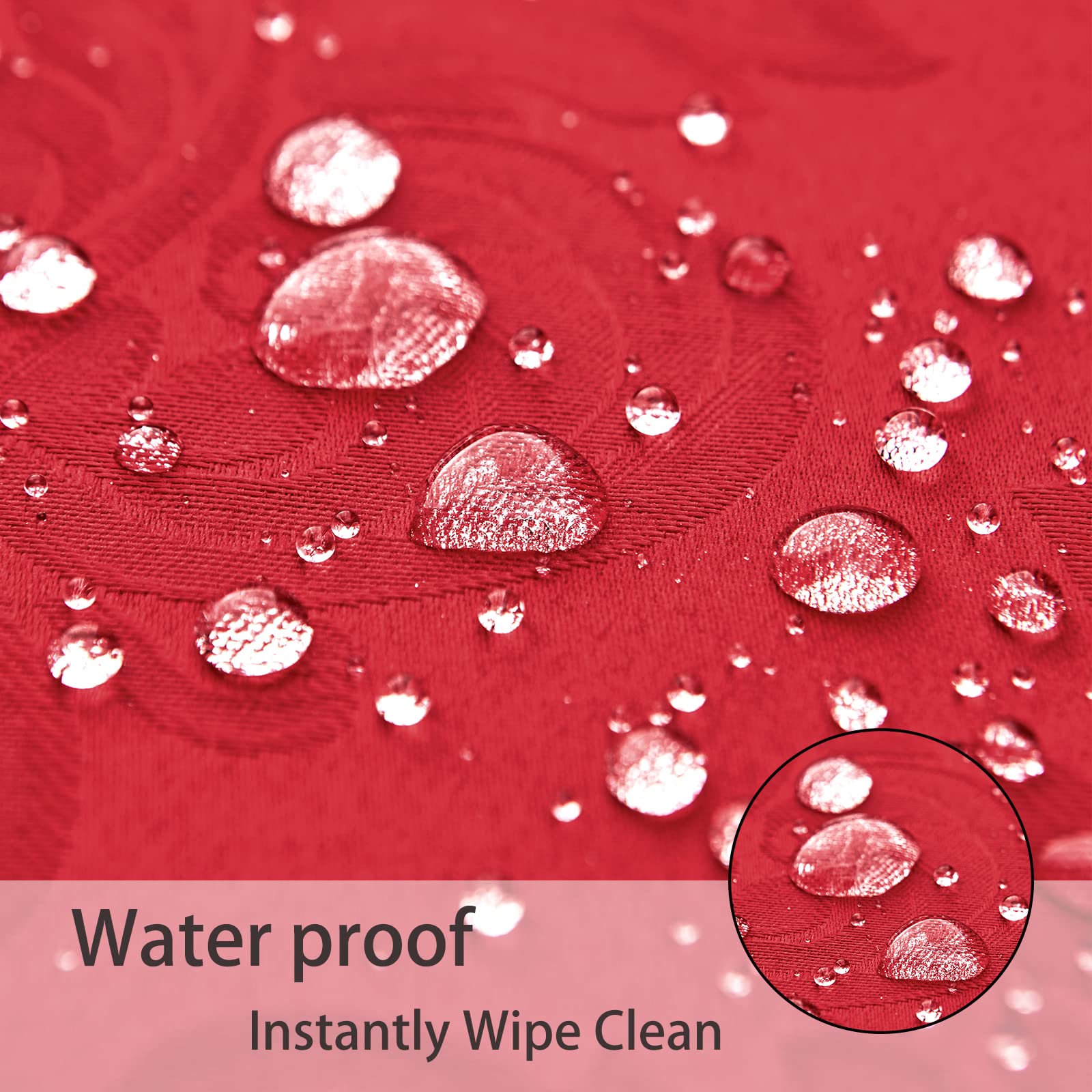 Rectangle Table Cloth Linen Farmhouse Stainproof Waterproof Washable Polyester Oblong Rectangular Fabric Table Cover for Kitchen Dining Dinner (Red, 60 X 84 Inch)