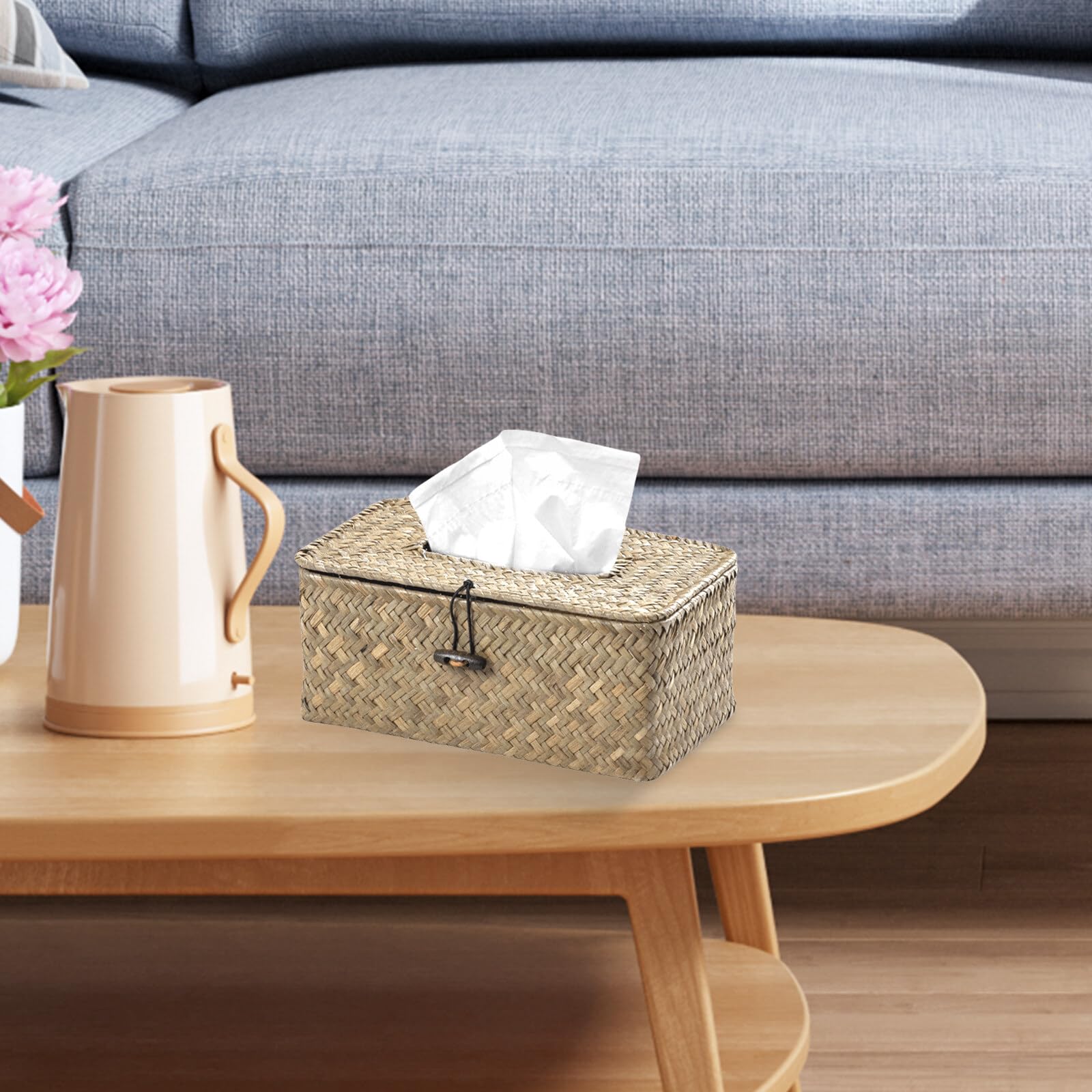 Taschentuchbox Aus Seegras – Rustikaler Halter Für Badezimmer, Wohnzimmer, Auto – Dekorativ & Praktisch