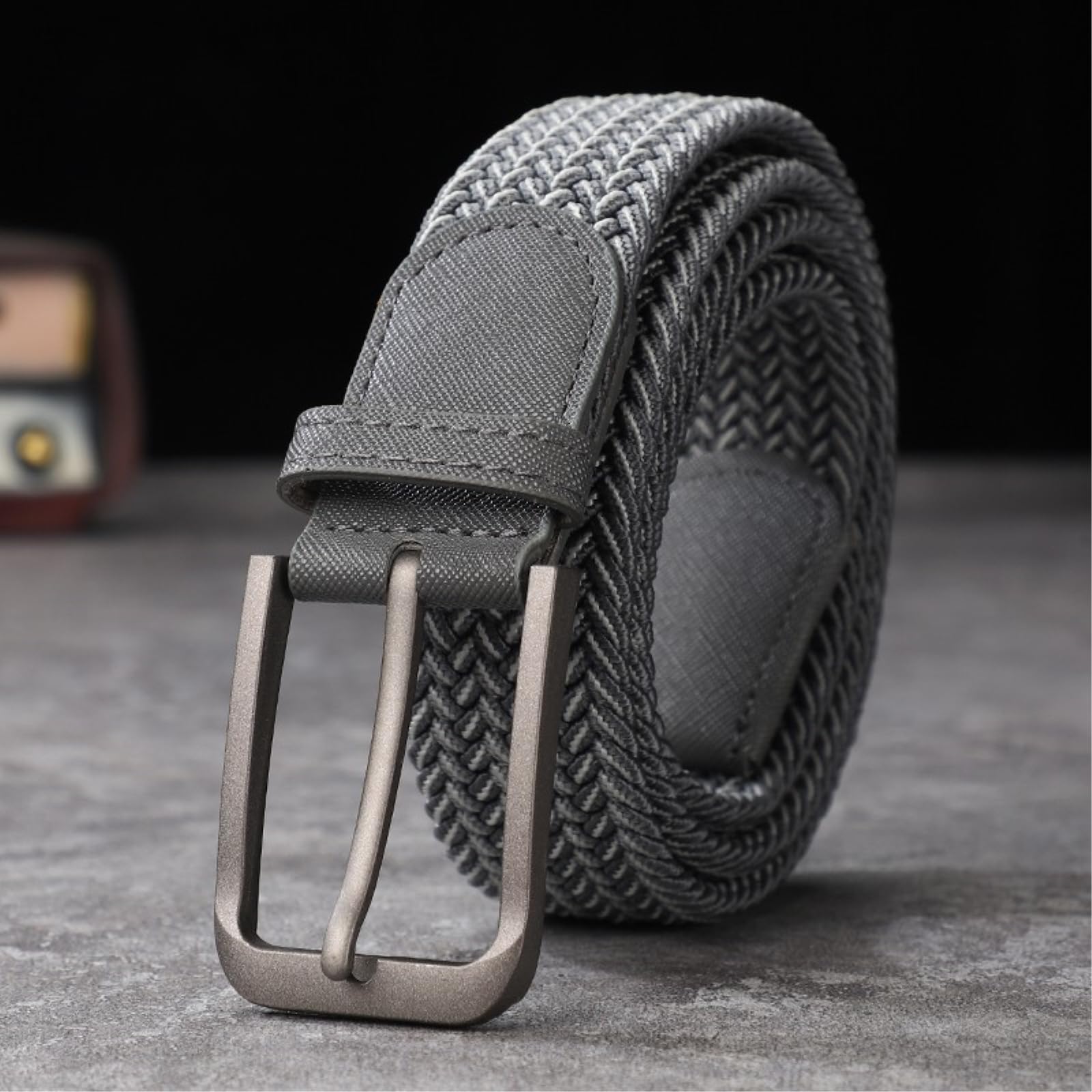Ceinture Tissée Unisex Non Perforée, En Toile Élastique, Pour Femmes De Style Coréen