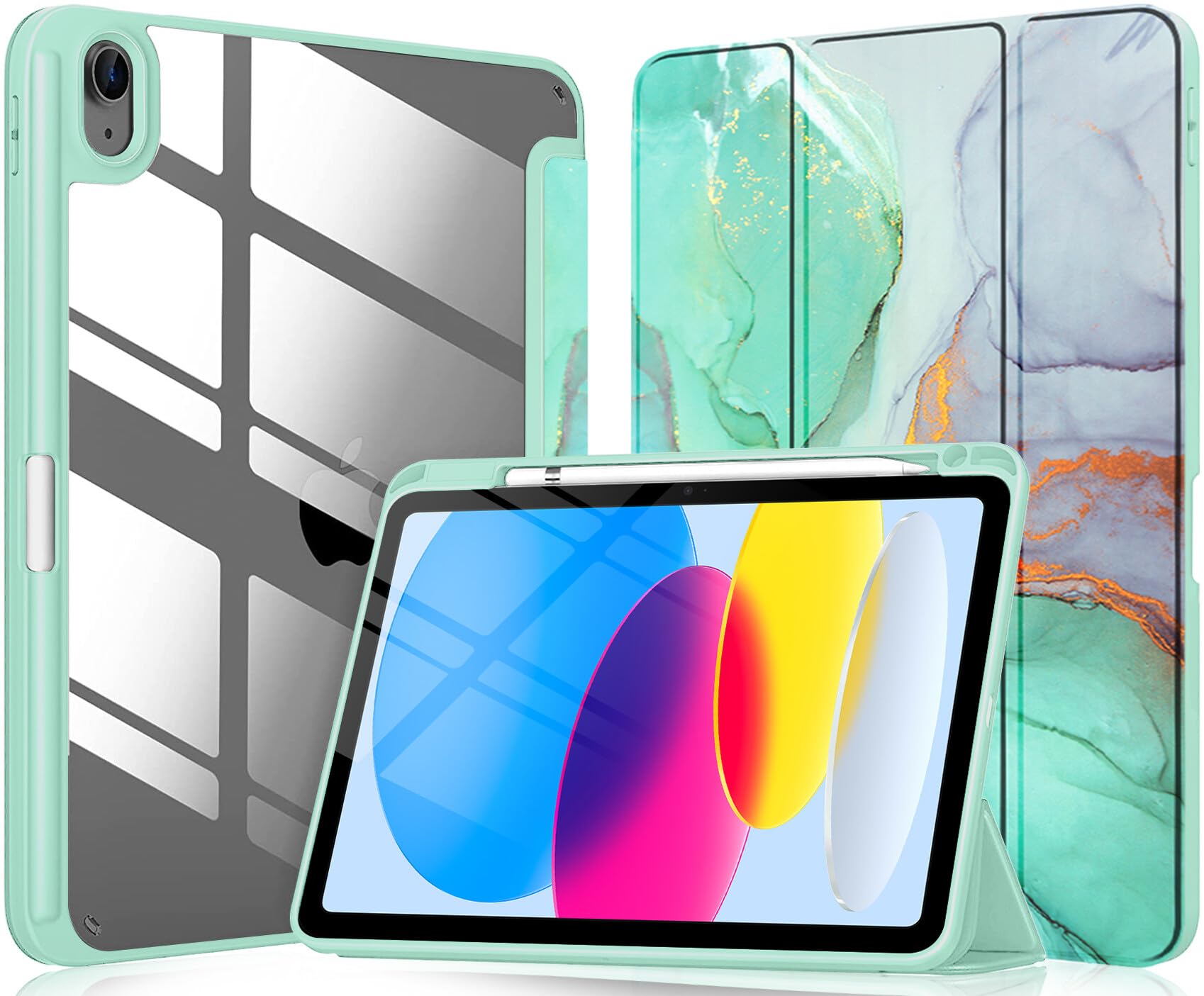 Robustrion Cover for iPad 11th (A16) / 10th Generation Cover Case (2025/2022) [Pencil Holder] (Right Side) [Auto Sleep Wake], Trifold Flip Stand Case for iPad 10th Gen / 11th Generation - Blue — Amazon image 8