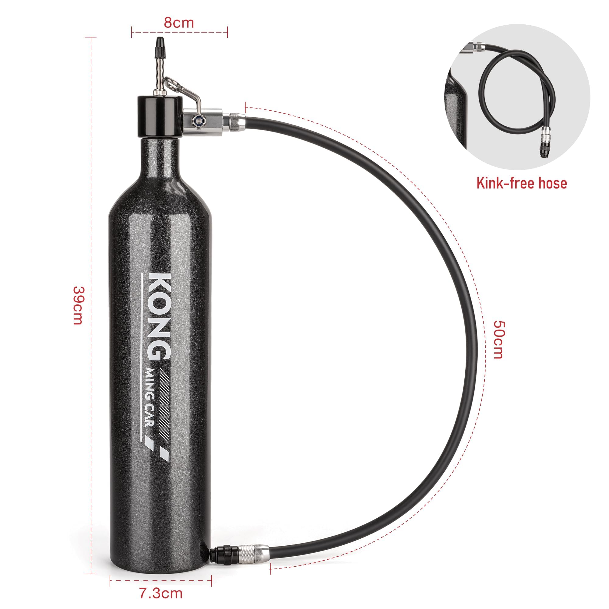 Tire Booster per pneumatici Tubeless – Gonfiatore per pneumatici senza camera d'aria compatibile con valvole Presta, Leggero & Maneggevole – Usabile in officina e in mobilità(160psi)