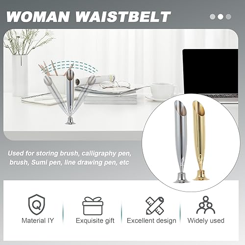 Miniatura 10 de Ciieeo Soporte de exhibición de pluma individual Organizador de Metal Pen Holder 2pcs Inserción de metal Soporte de pluma Base de pluma Fuente de