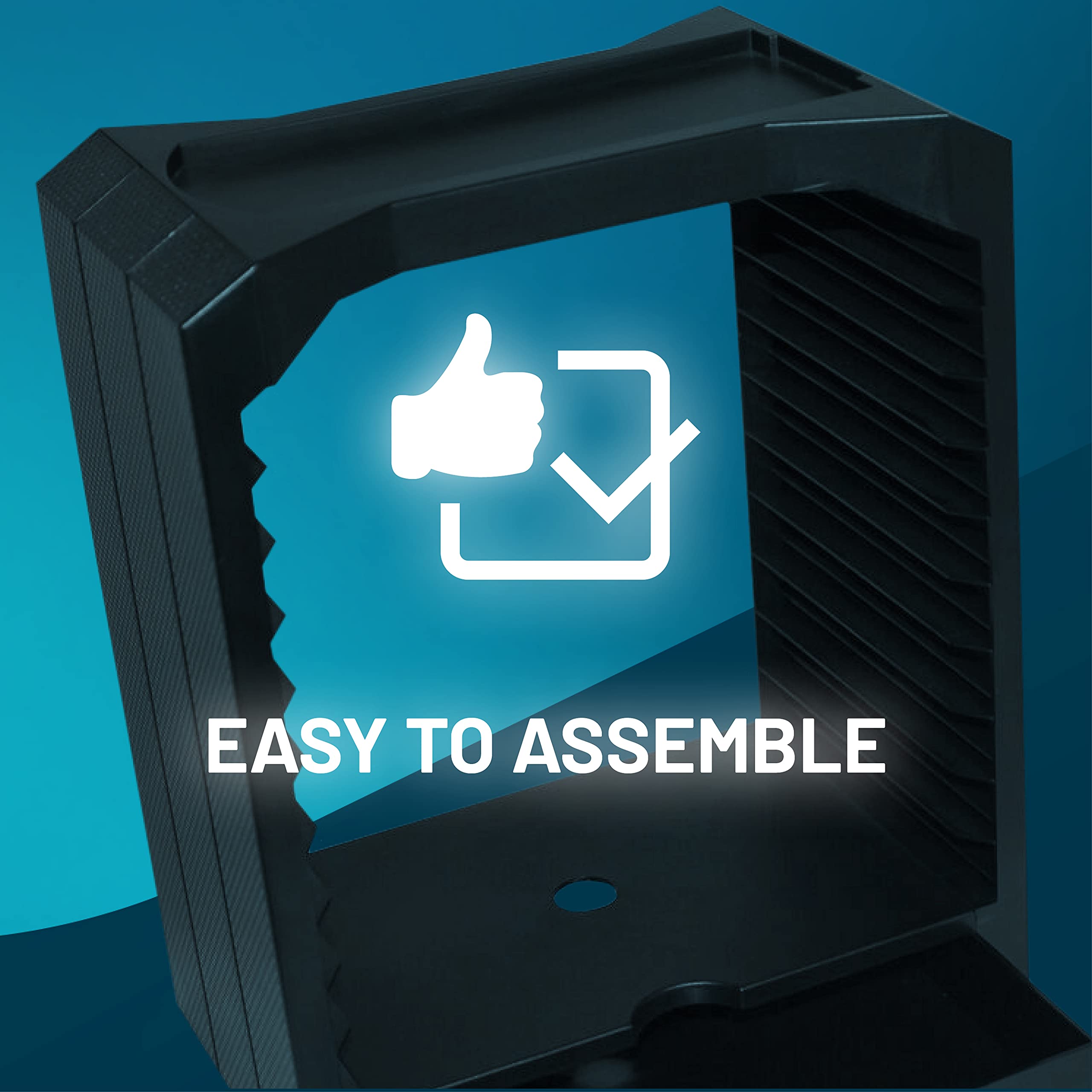 Geekhome -Tour de rangement universelle pour 10 jeux, compartiment pour accessoires, possibilité de rangement pour les manettes - convient pour Playstation 5, Xbox Series S&X, Xbox One, PS4, Blu Rays
