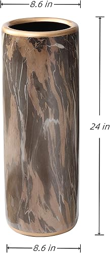 Miniatura 5 de Paraguas con patrón de mármol, paraguas contemporáneo, jarrón de suelo de barril, estilo moderno para almacenar bastones, bastones para entrada,