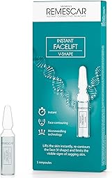 Remescar Sérum Estiramiento Facial Instantáneo 5 Ampollas - Reducción de Arrugas y Flacidez - Reafirma y Contornea la Cara - Resultados Rápidos - Refuerza el Colágeno Facial y Rejuvenece la Piel
