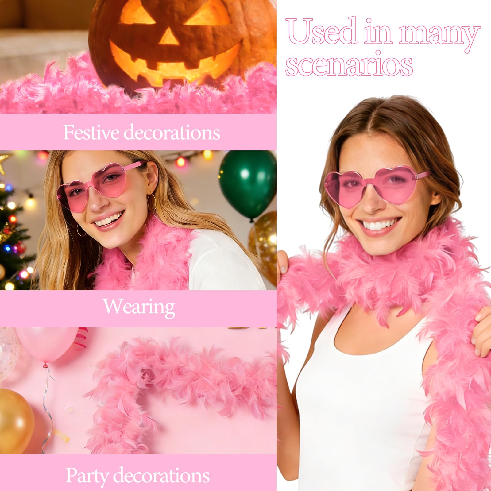 2Pcs Colorful Fancy Dress Feather Boa Set - Image 4