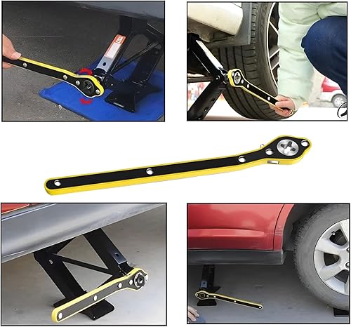 Miniatura 4 de Llave de trinquete para gato de 13 pulgadas que ahorra trabajo para gato de tijera de automóvil, mango de acción rápida de elevación de gato