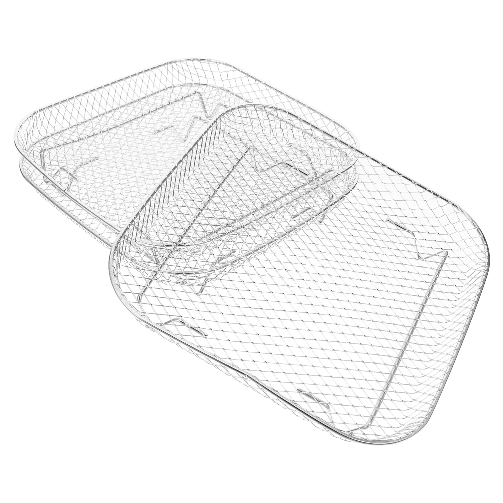 Set 3 Griglie Quadrate in Acciaio Inox per Friggitrice ad Aria