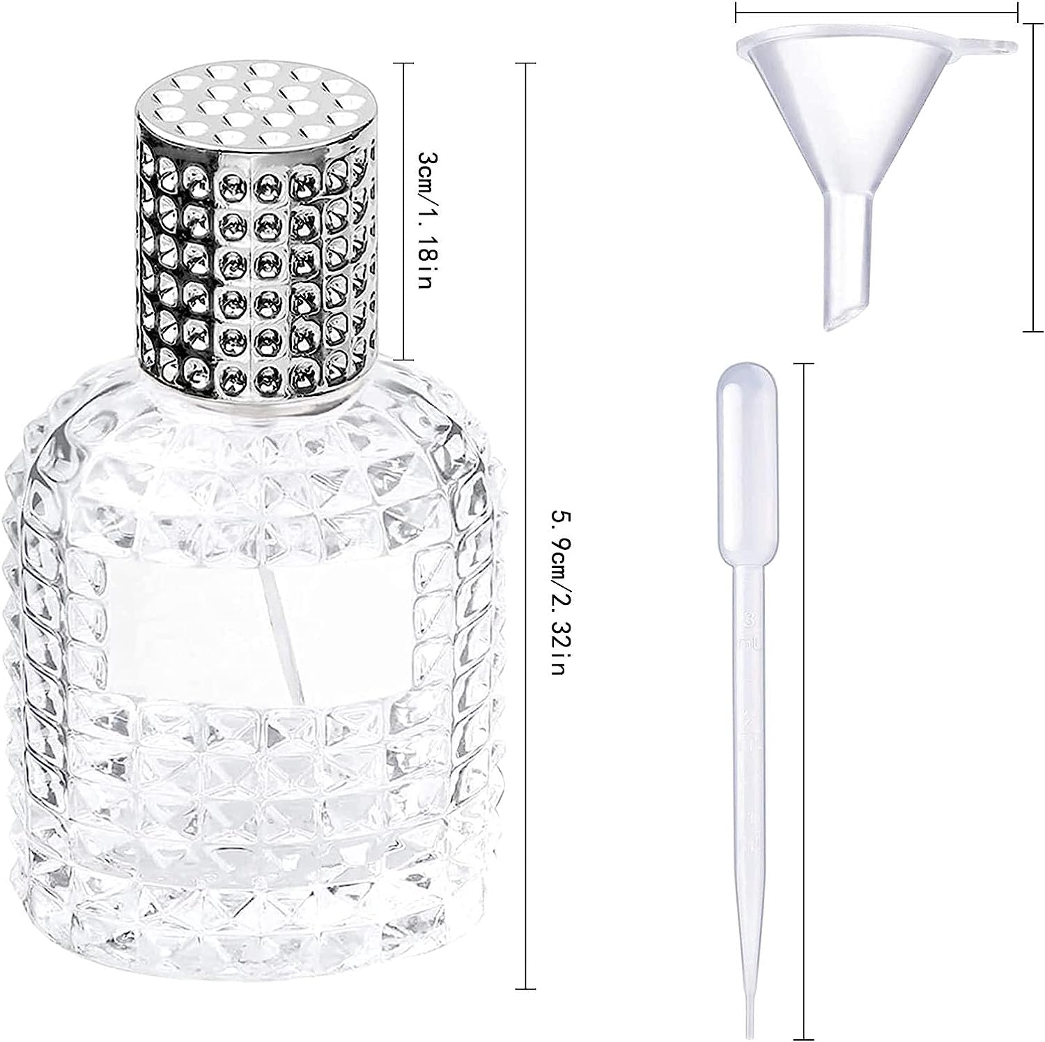 30 Ml Ananas-Glas-Parfümflasche Mit Zerstäuber – Leere, Nachfüllbare Reiseflasche Aus Kunststoff & Glas